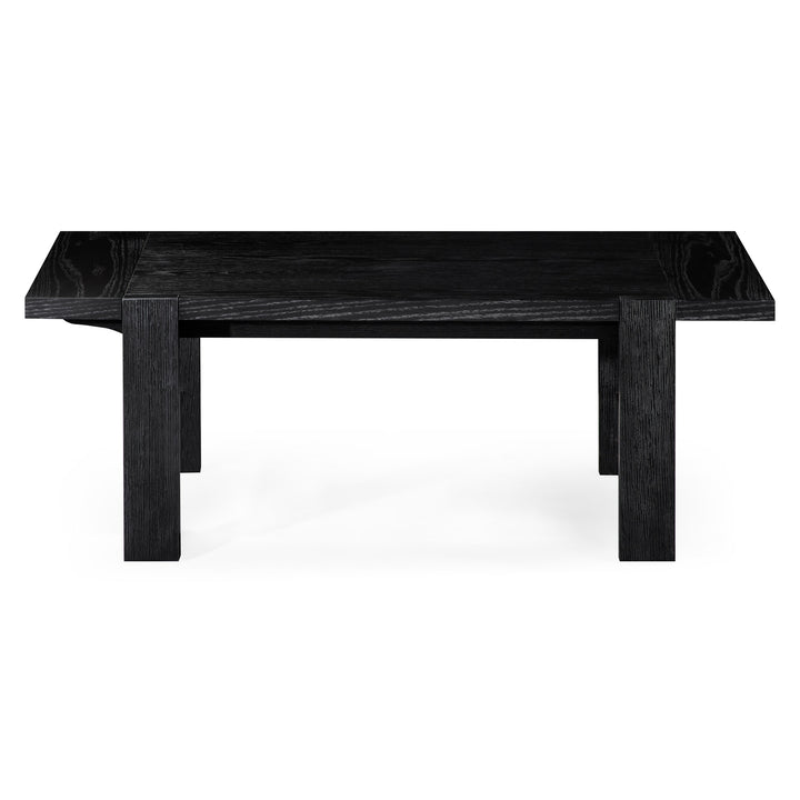 Maven Lane Angelo Rustic 48" x 24" Wooden Coffee Table, Aged Black (Open Box) - VMInnovations