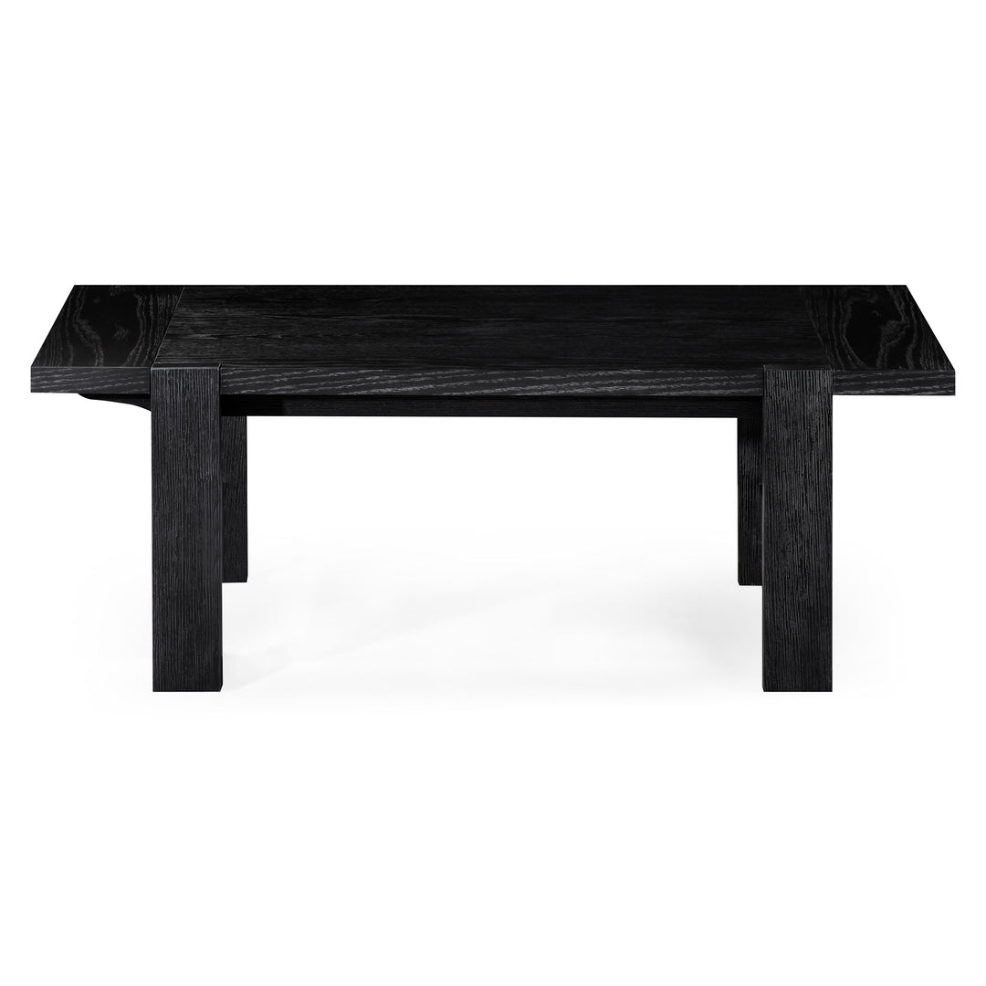 Maven Lane Angelo Rustic 48" x 24" Wooden Coffee Table, Aged Black (Open Box)