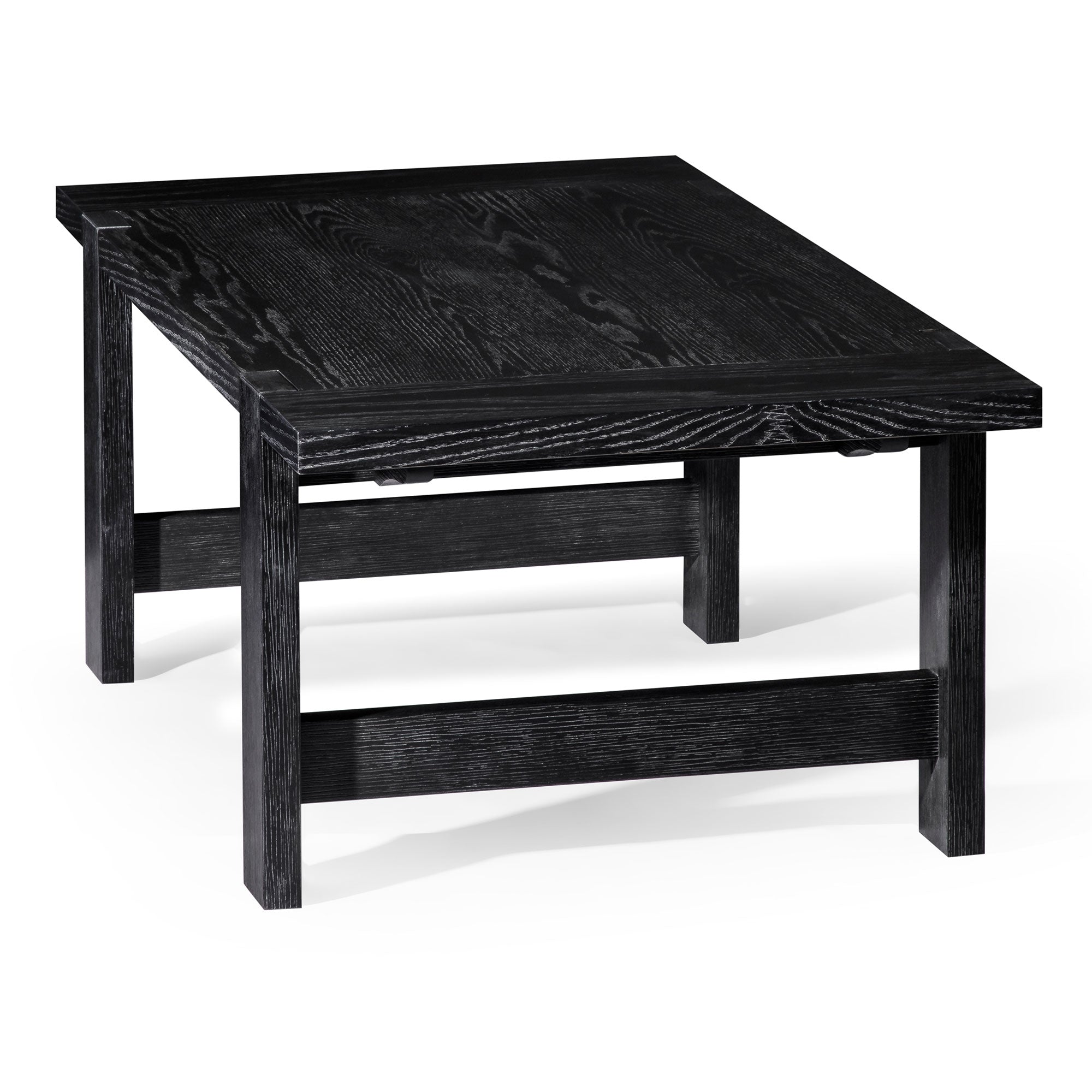 ANGELO RUSTIC RECTANGULAR WOODEN COFFEE TABLE IN AGED BLACK - VMInnovations