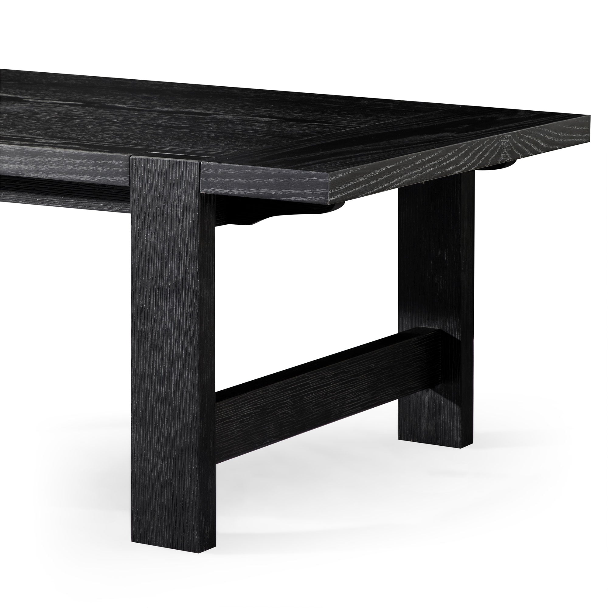 ANGELO RUSTIC RECTANGULAR WOODEN COFFEE TABLE IN AGED BLACK - VMInnovations