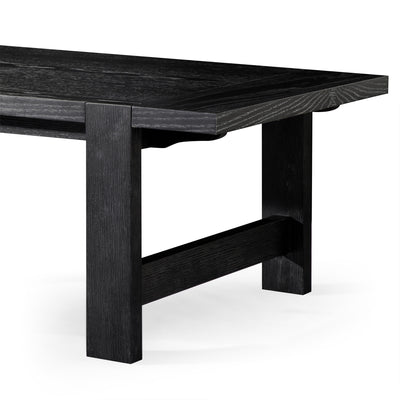 ANGELO RUSTIC RECTANGULAR WOODEN COFFEE TABLE IN AGED BLACK - VMInnovations