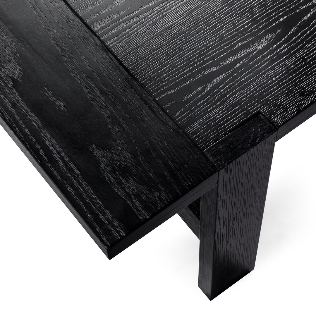 Maven Lane Angelo Rustic 48" x 24" Wooden Coffee Table, Aged Black (Open Box) - VMInnovations