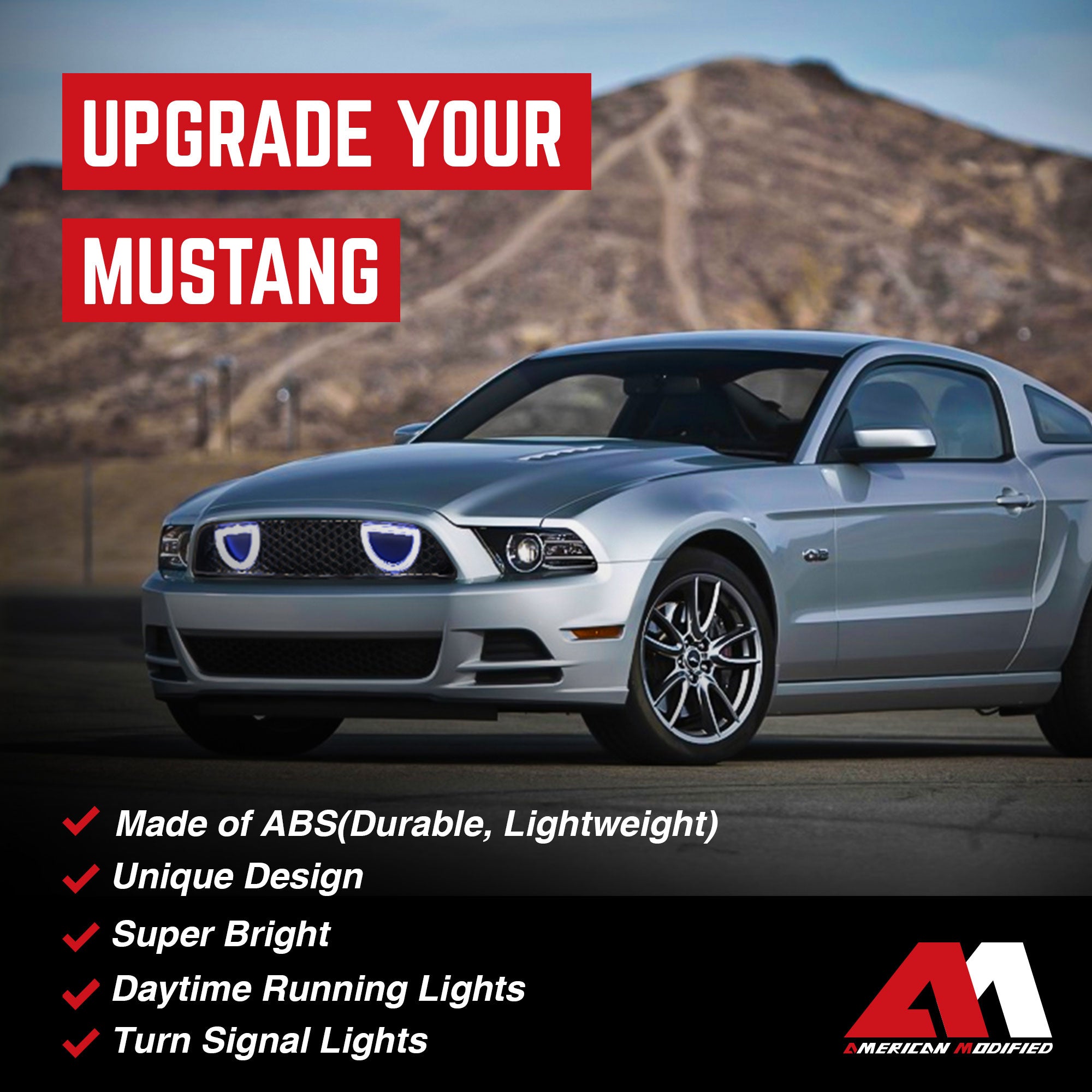 AMERICAN MODIFIED Front Grille for 2013-2014 Ford Mustang GT V6, (Open Box)