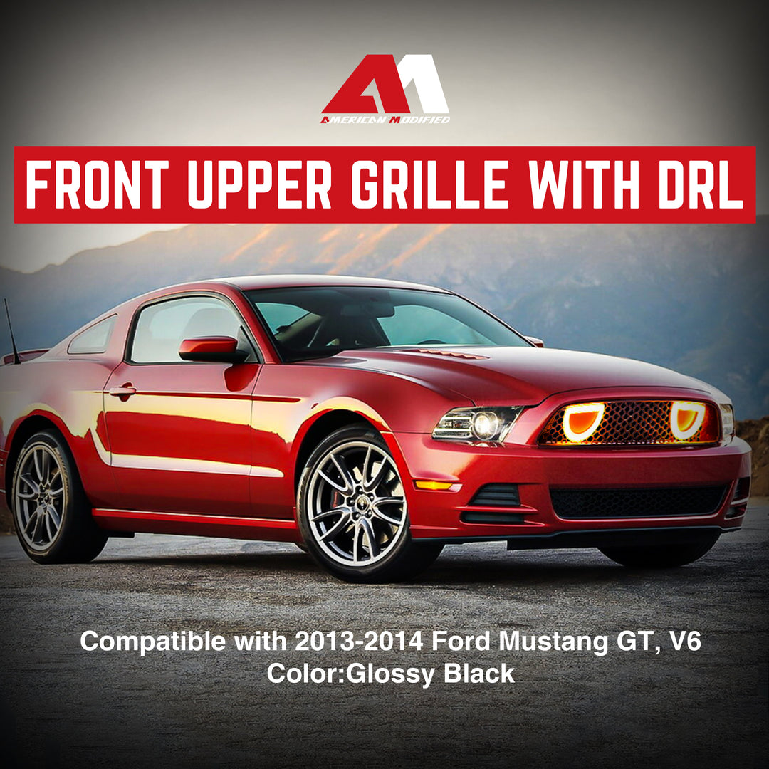 AMERICAN MODIFIED Mustang Front Upper Grille Fits 2013-2014 Ford Mustang GT V6