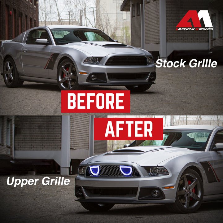 AMERICAN MODIFIED Mustang Front Upper Grille Fits 2013-2014 Ford Mustang GT V6