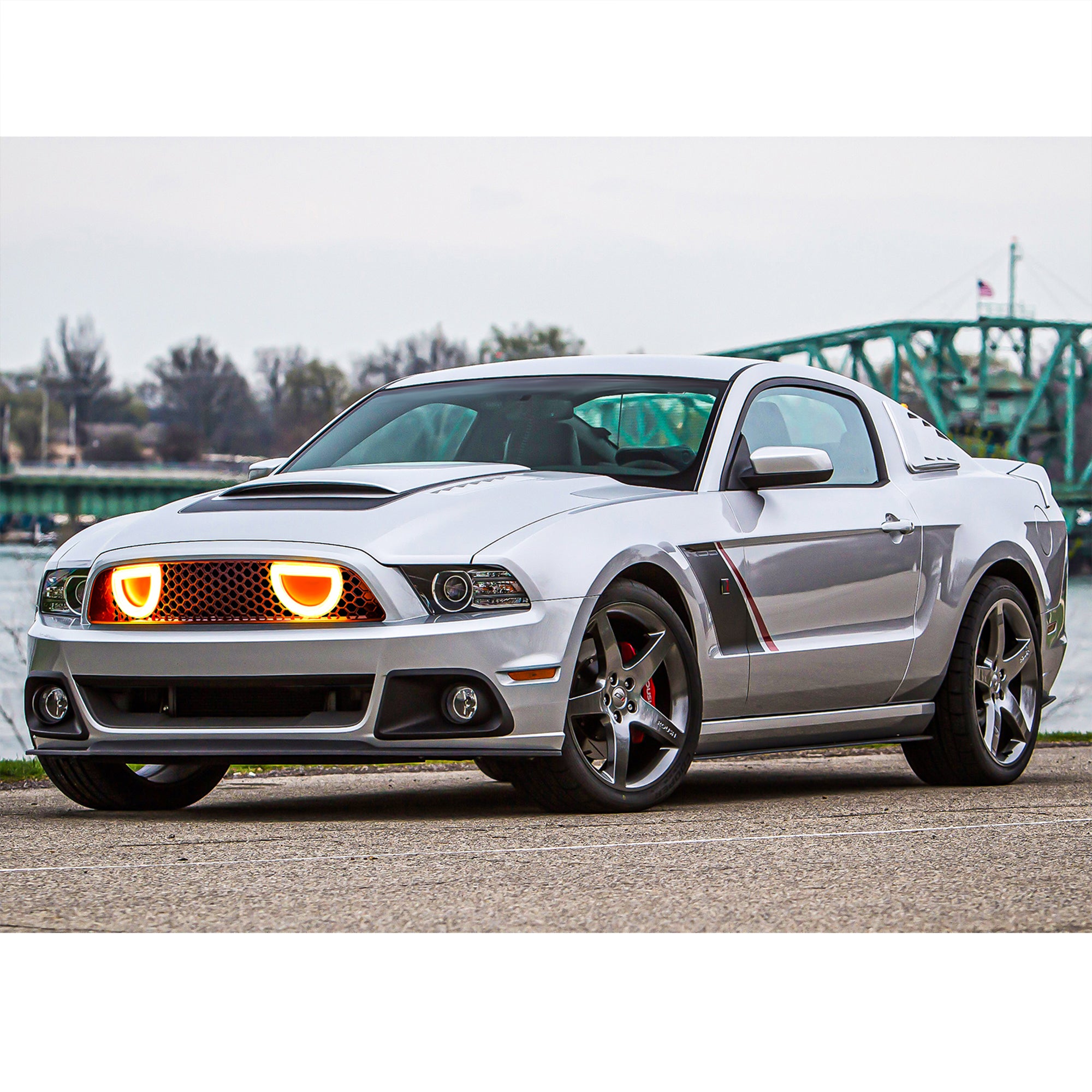 AMERICAN MODIFIED Mustang Front Upper Grille Fits 2013-2014 Ford Mustang GT V6 - VMInnovations