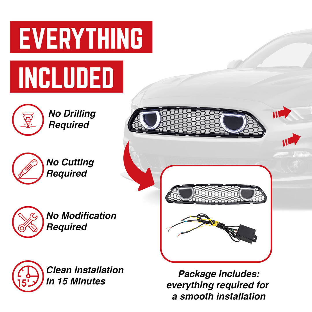 AMERICAN MODIFIED Grille for 15-17 Ford Mustang EcoBoost, GT, & V6 (Open Box) - VMInnovations