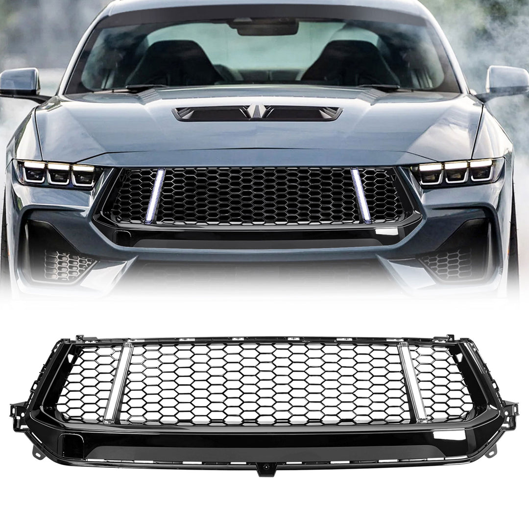 AMERICAN MODIFIED Front Grille w/LED DRL for 2024+ Mustang EcoBoost/GT(Open Box)