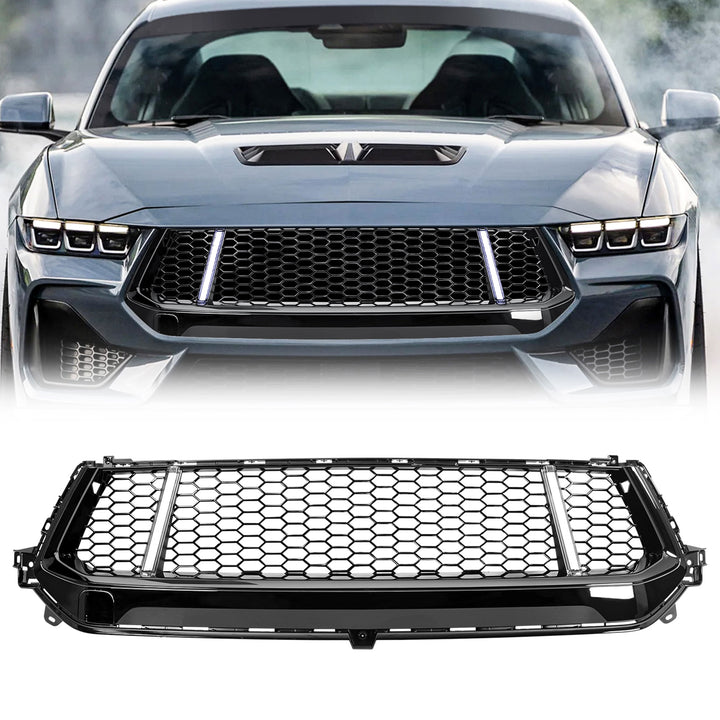 AMERICAN MODIFIED Front Grille w/LED DRL for 2024+ Mustang EcoBoost/GT(Open Box)