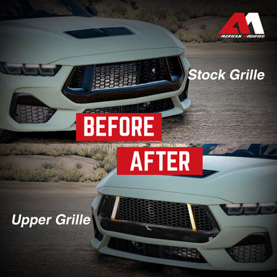 AMERICAN MODIFIED Front Grille w/LED DRL for 2024+ Mustang EcoBoost/GT(Open Box) - VMInnovations