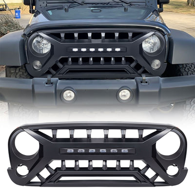 AMERICAN MODIFIED Armor Grille for 2007 to 2018 Jeep Wrangler JK, Matte Black - VMInnovations