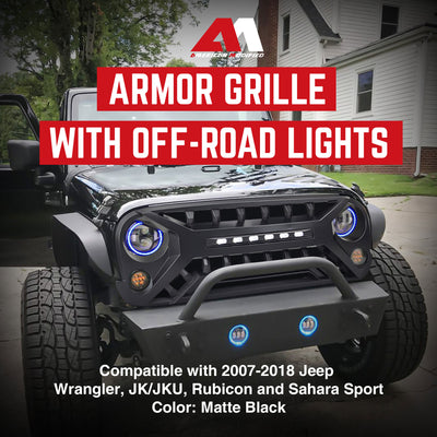 AMERICAN MODIFIED Armor Grille for 2007 to 2018 Jeep Wrangler JK (Open Box) - VMInnovations