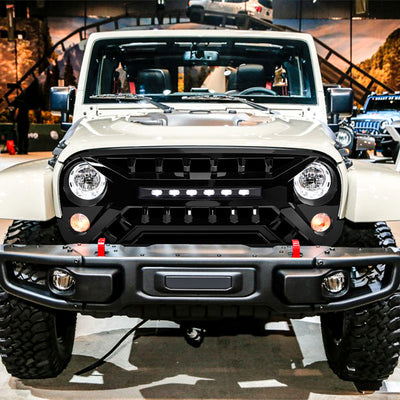 AMERICAN MODIFIED Grille w/Off-Road Lights, 07-18 Jeep Wrangler JK (Open Box) - VMInnovations