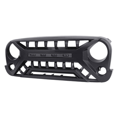 AMERICAN MODIFIED Grille w/Amber Lights, 07-08 Jeep Wrangler JK, Black(Open Box) - VMInnovations