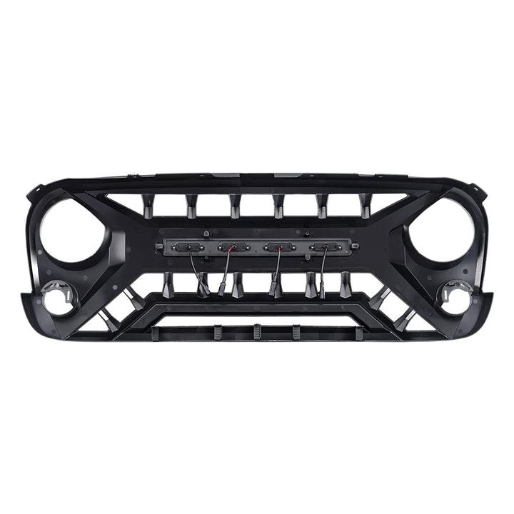 AMERICAN MODIFIED Armor Grille with Amber Lights, 07-08 Jeep Wrangler JK, Black