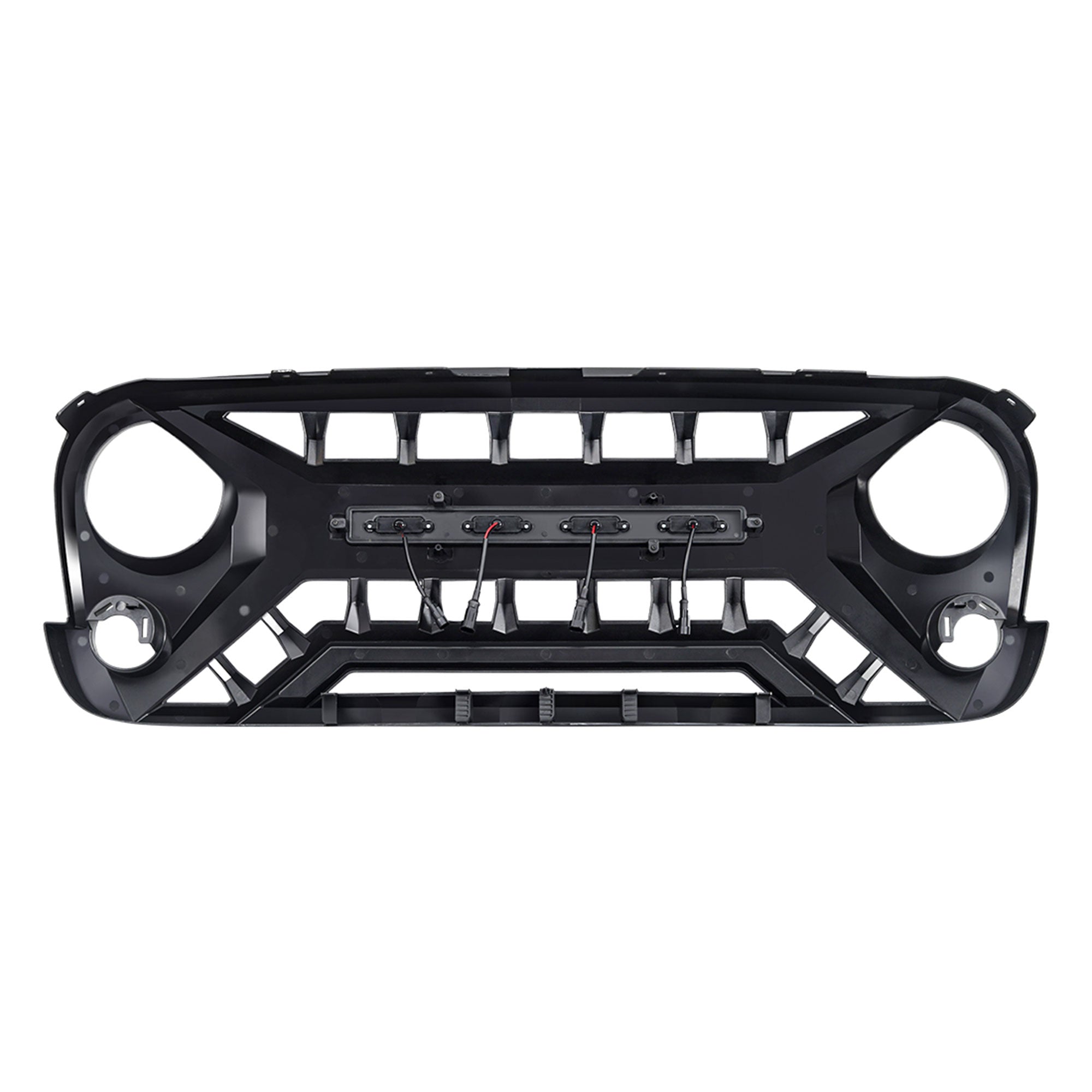 AMERICAN MODIFIED Grille w/Amber Lights, 07-08 Jeep Wrangler JK, Black(Open Box) - VMInnovations