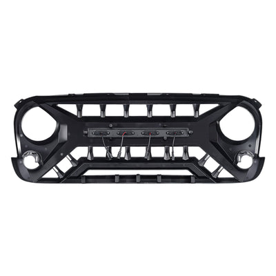 AMERICAN MODIFIED Grille w/Amber Lights, 07-08 Jeep Wrangler JK, Black(Open Box) - VMInnovations