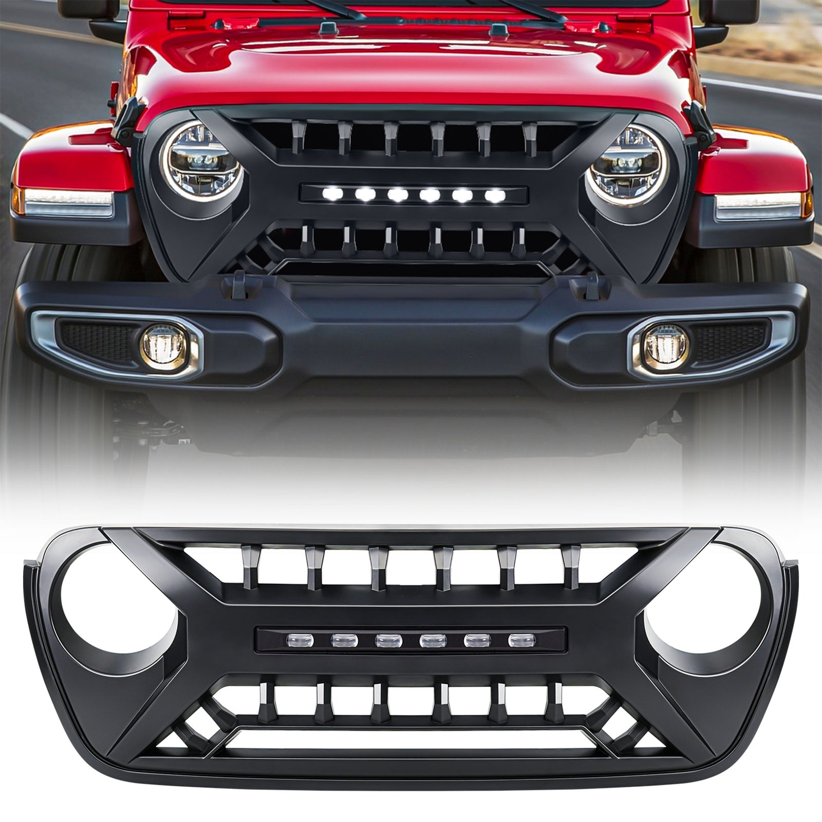 AMERICAN MODIFIED Grille w/Lights for Jeep Wrangler JL & Gladiator JT (Open Box) - VMInnovations