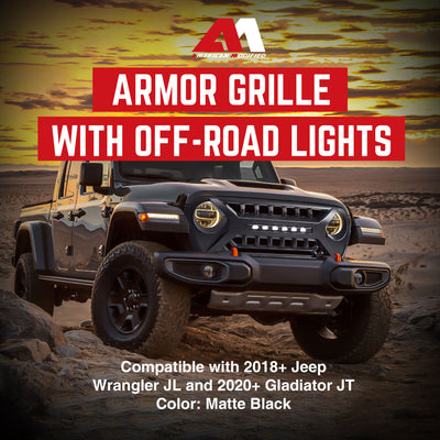 AMERICAN MODIFIED Grille w/Lights for 2018-2023 Jeep Wrangler JL & Gladiator JT - VMInnovations