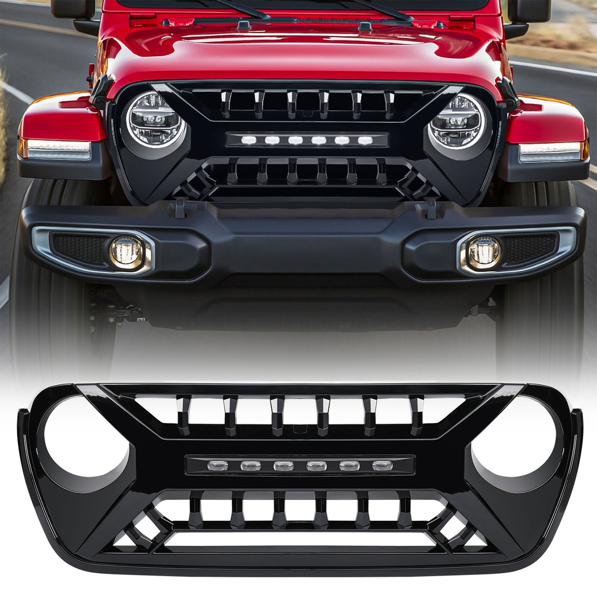 AMERICAN MODIFIED Grille w/Lights for 18-23 Jeep WranglerJL & GladiatorJT (Used) - VMInnovations