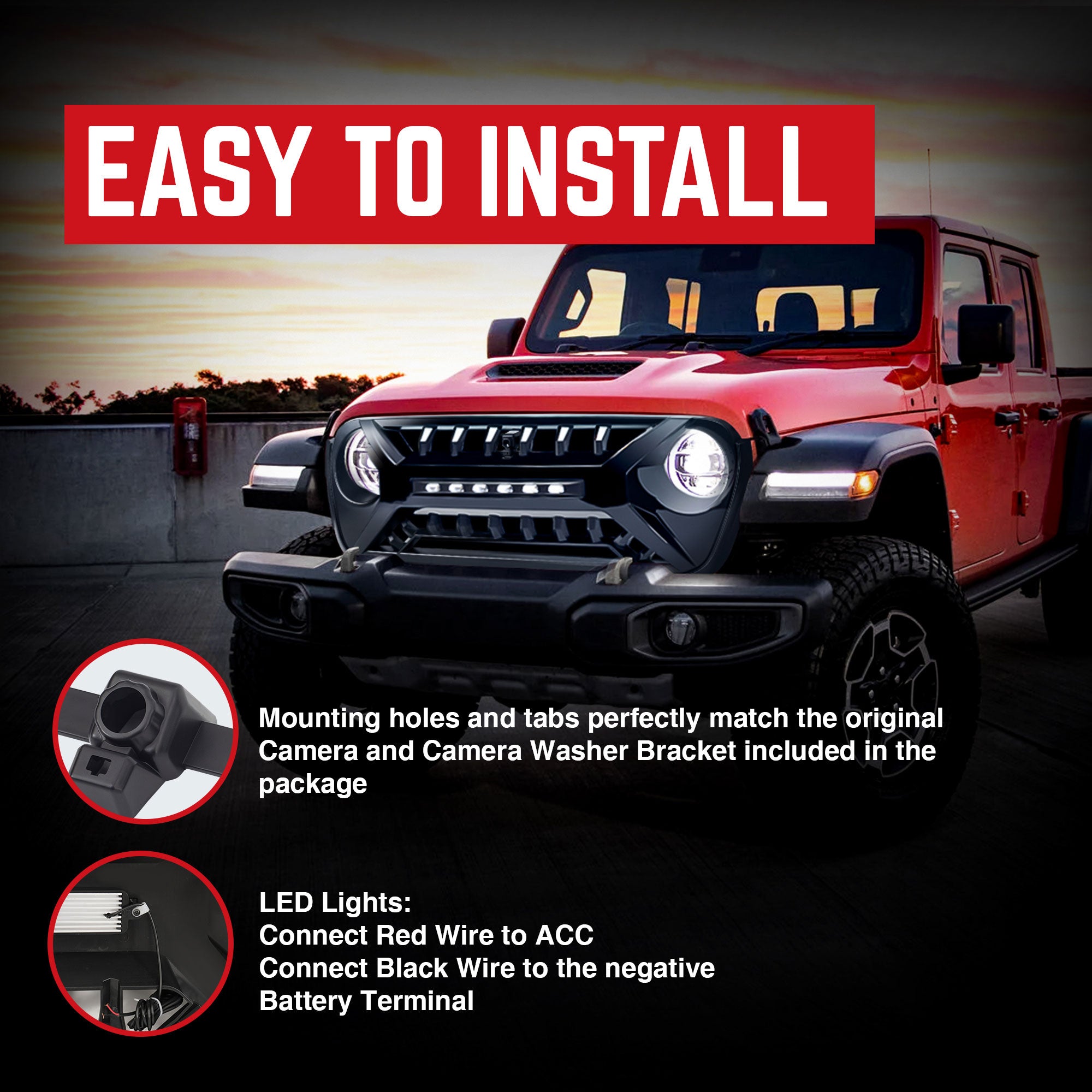 AMERICAN MODIFIED w/Lights for 18-23 Jeep Wrangler JL & Gladiator JT (Open Box) - VMInnovations