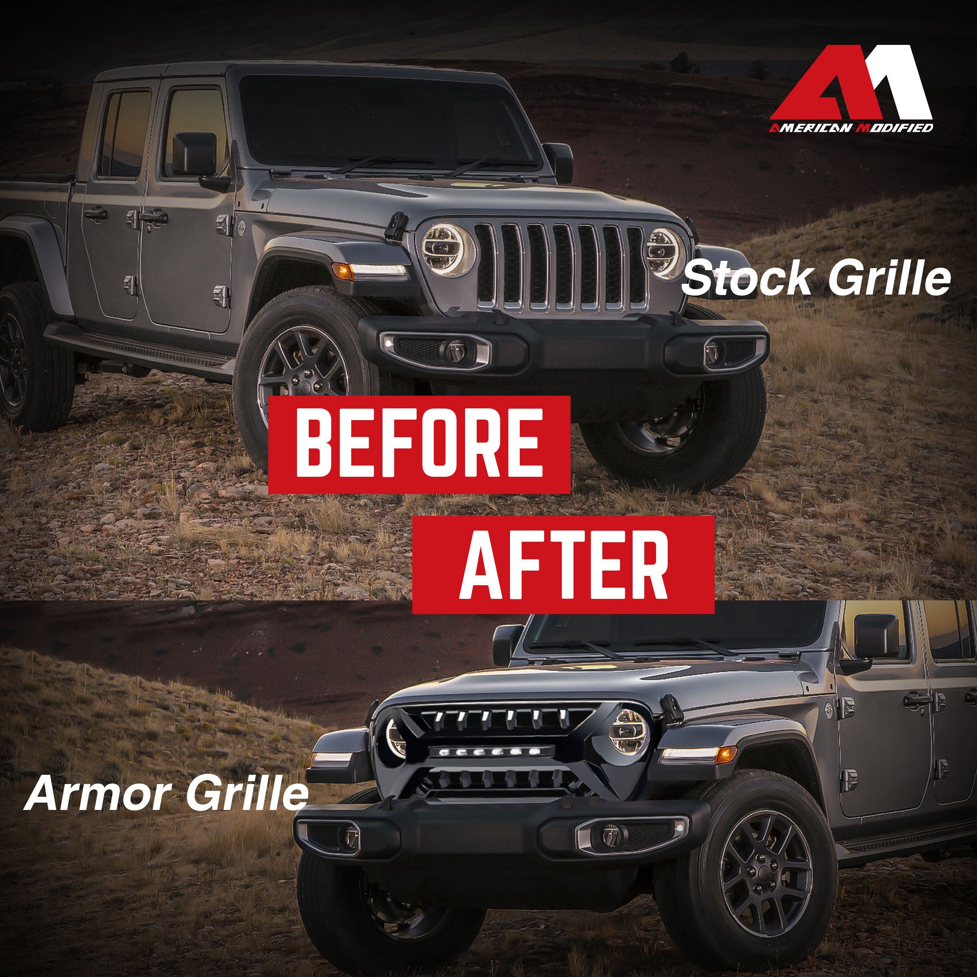 AMERICAN MODIFIED w/Lights for 18-23 Jeep Wrangler JL & Gladiator JT (Open Box) - VMInnovations