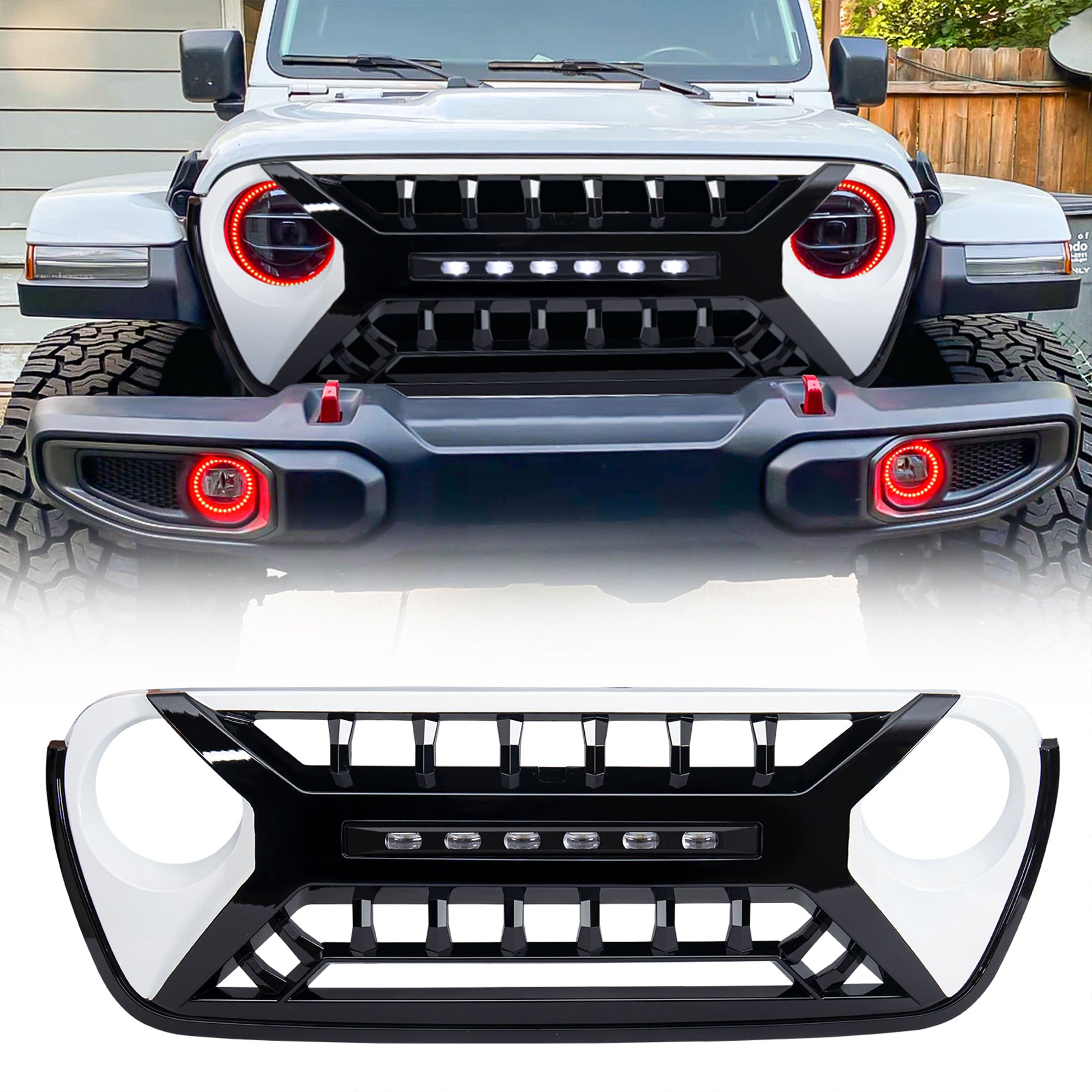 AMERICAN MODIFIED Grille w/Lights for 2018-2023 Jeep Wrangler JL & Gladiator JT - VMInnovations
