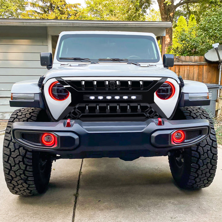 AMERICAN MODIFIED Grille w/Lights for 2018-2023 Jeep Wrangler JL & Gladiator JT