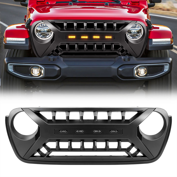 AMERICAN MODIFIED Grille w/Lights for 2018-2023 Jeep Wrangler JL & Gladiator JT