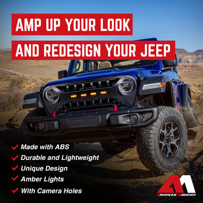 AMERICAN MODIFIED w/Lights for 18-23 Jeep Wrangler JL & Gladiator JT (Open Box) - VMInnovations