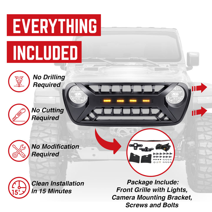 AMERICAN MODIFIED w/Lights for 18-23 Jeep Wrangler JL & Gladiator JT (Open Box)
