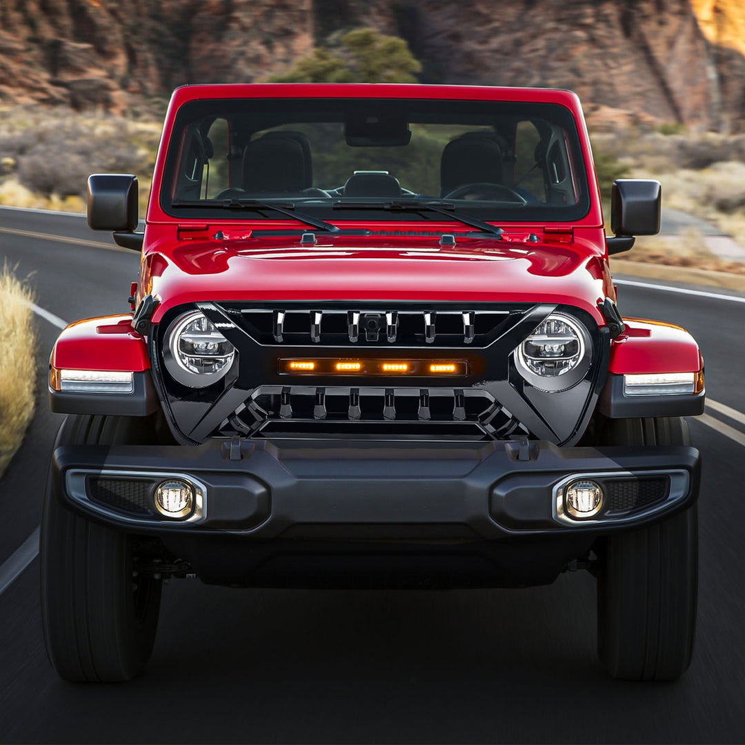 AMERICAN MODIFIED Grille w/Lights 18-23 Jeep Wrangler JL& Gladiator JT(Open Box)