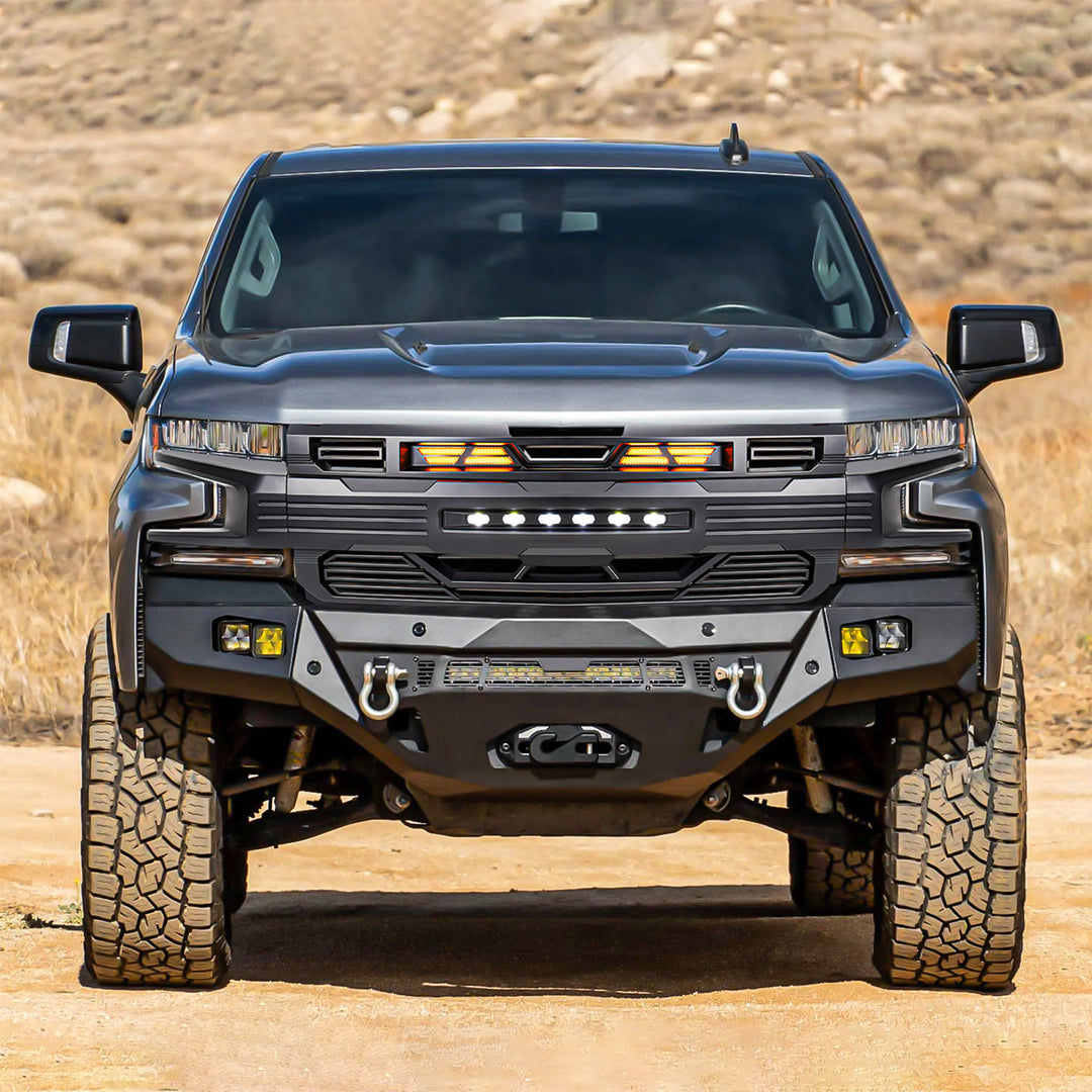 AMERICAN MODIFIED Armor Grille for 2019-2021 Chevy Silverado 1500, Matte Black