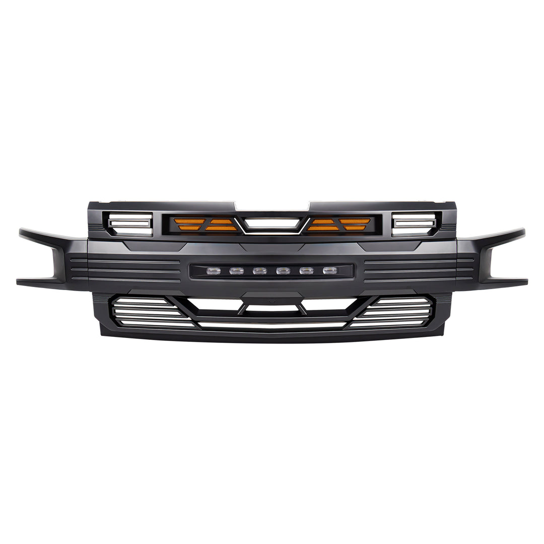 AMERICAN MODIFIED Armor Grille for 2019-2021 Chevy Silverado 1500, Matte Black