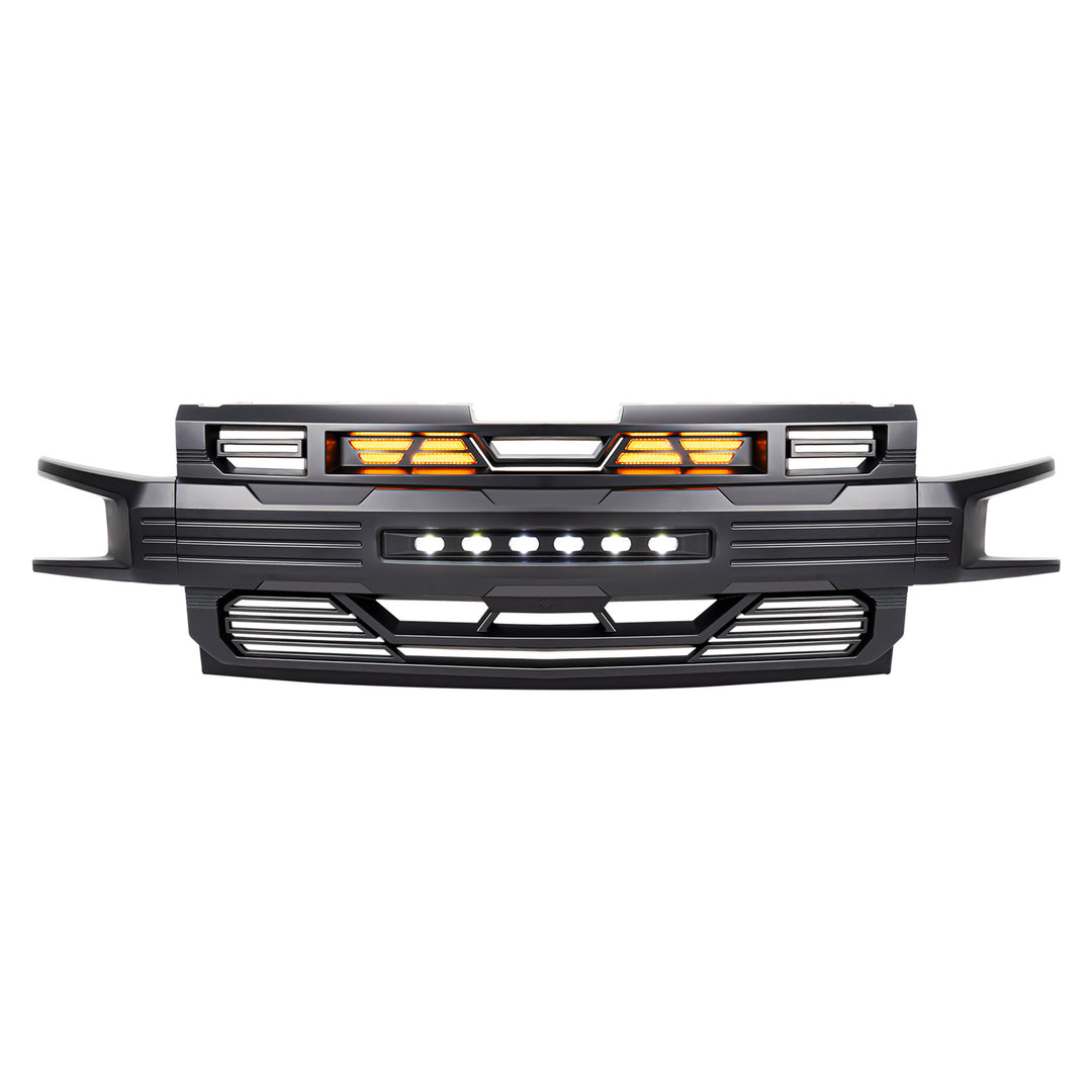 AMERICAN MODIFIED Armor Grille for 2019-2021 Chevy Silverado 1500, Matte Black