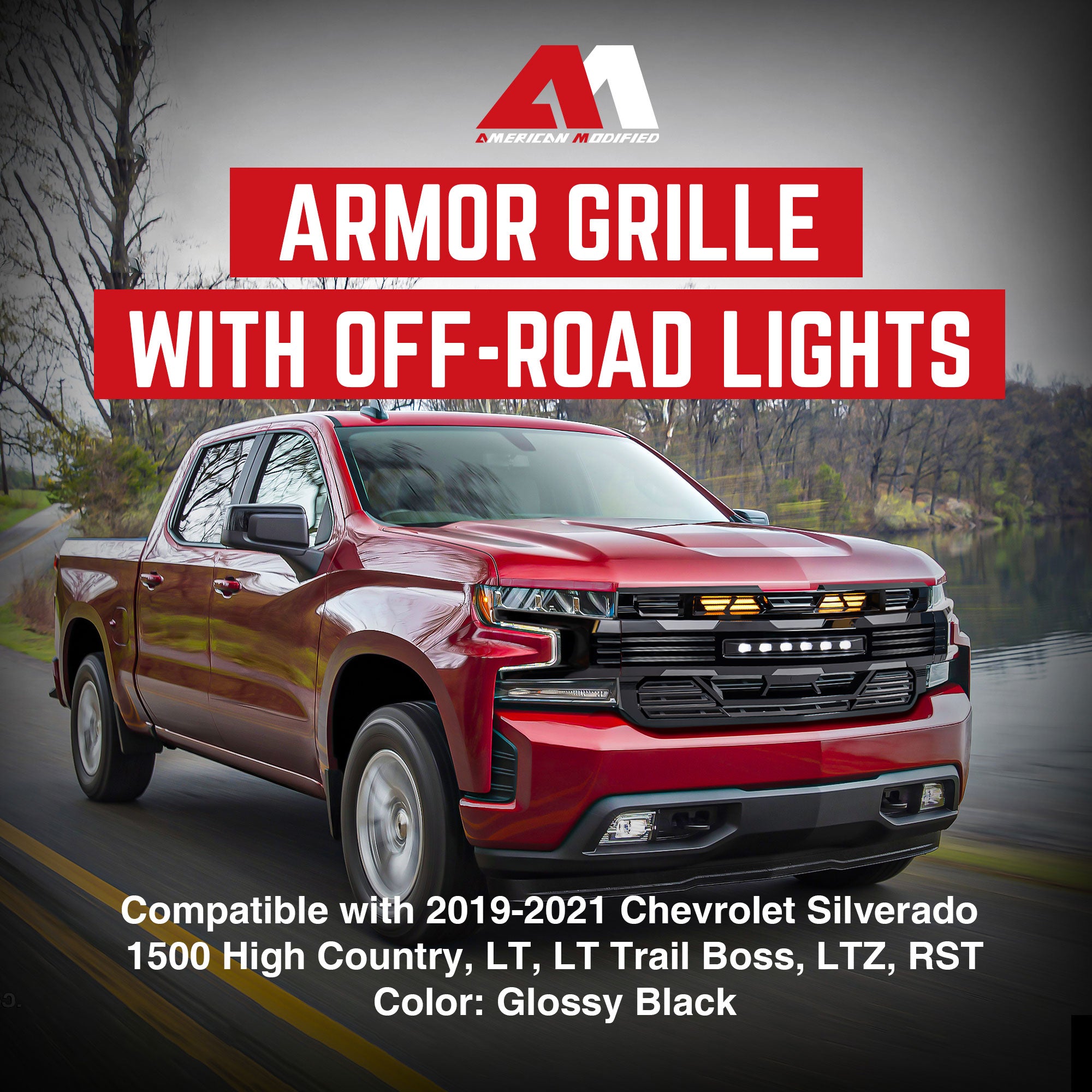 American Modified Armor Grille for 2019-2021 Chevy Silverado 1500 (Open Box) - VMInnovations