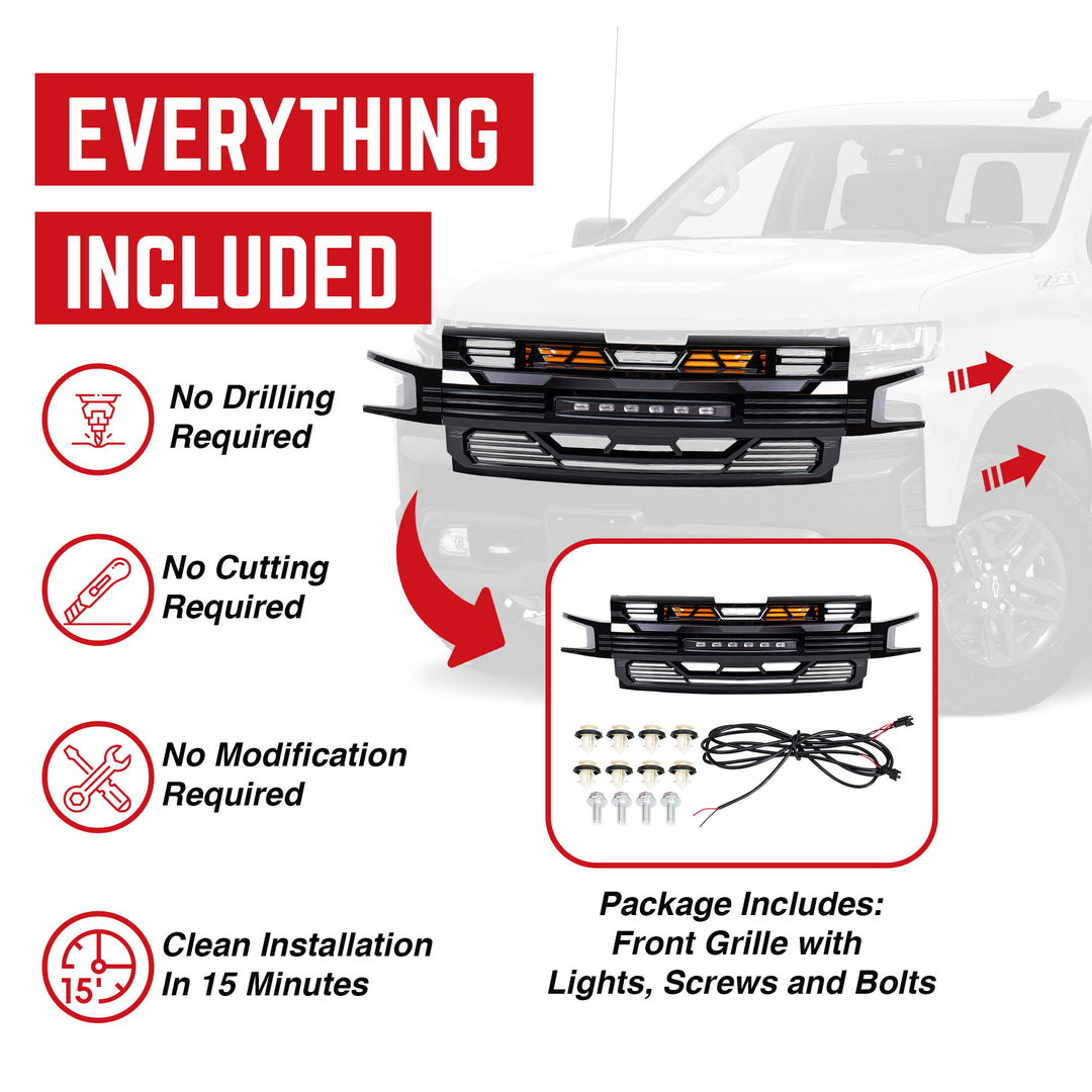 American Modified Armor Grille for 2019-2021 Chevy Silverado 1500 (Open Box) - VMInnovations