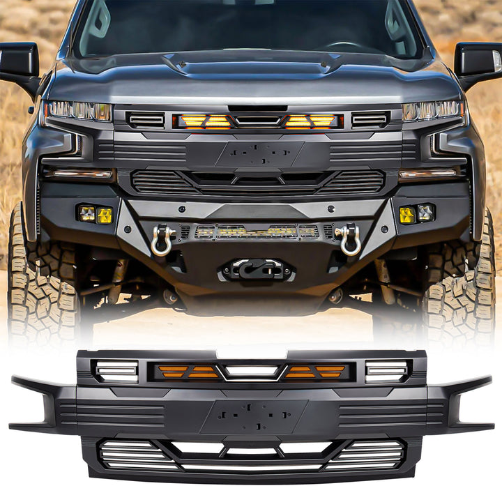 American Modified Armor Grille for 2019-21 Chevy Silverado 1500 Black(Open Box)
