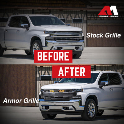 American Modified Armor Grille for 2019-21 Chevy Silverado 1500 Black(Open Box) - VMInnovations