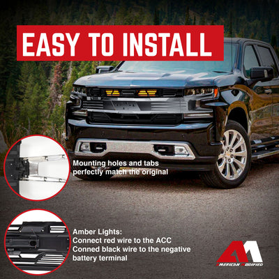 AMERICAN MODIFIED w/Emblem Base for 19-21 Chevy Silverado 1500, Chrome(Open Box) - VMInnovations