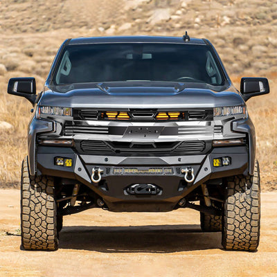 AMERICAN MODIFIED w/Emblem Base for 19-21 Chevy Silverado 1500, Chrome(Open Box) - VMInnovations