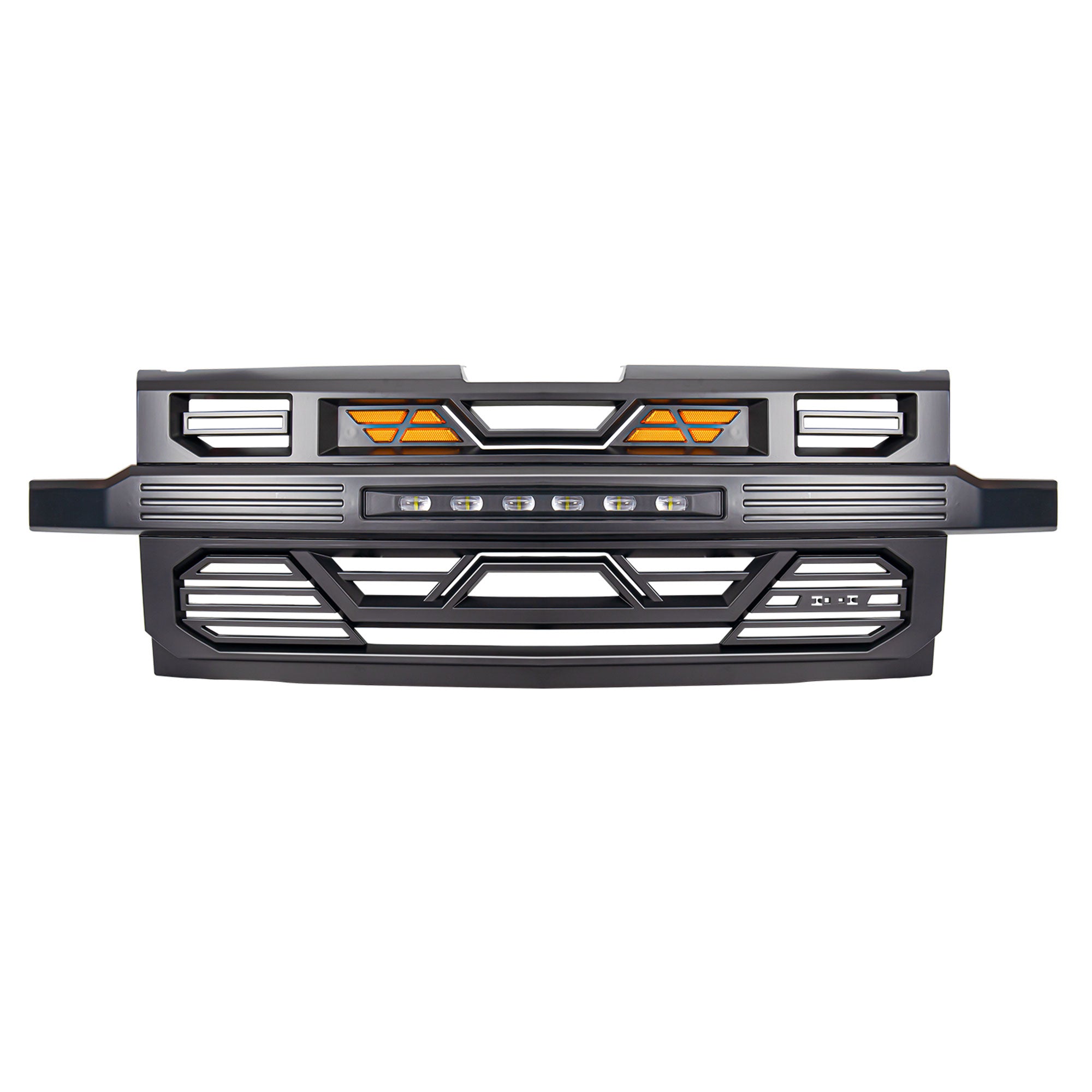AMERICAN MODIFIED Grille w/ Lights for 19-21 Chevy Silverado 1500, Matte Black - VMInnovations