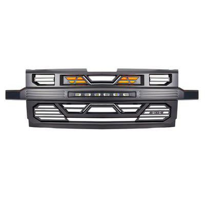 AMERICAN MODIFIED Grille w/ Lights for 19-21 Chevy Silverado 1500, Matte Black - VMInnovations