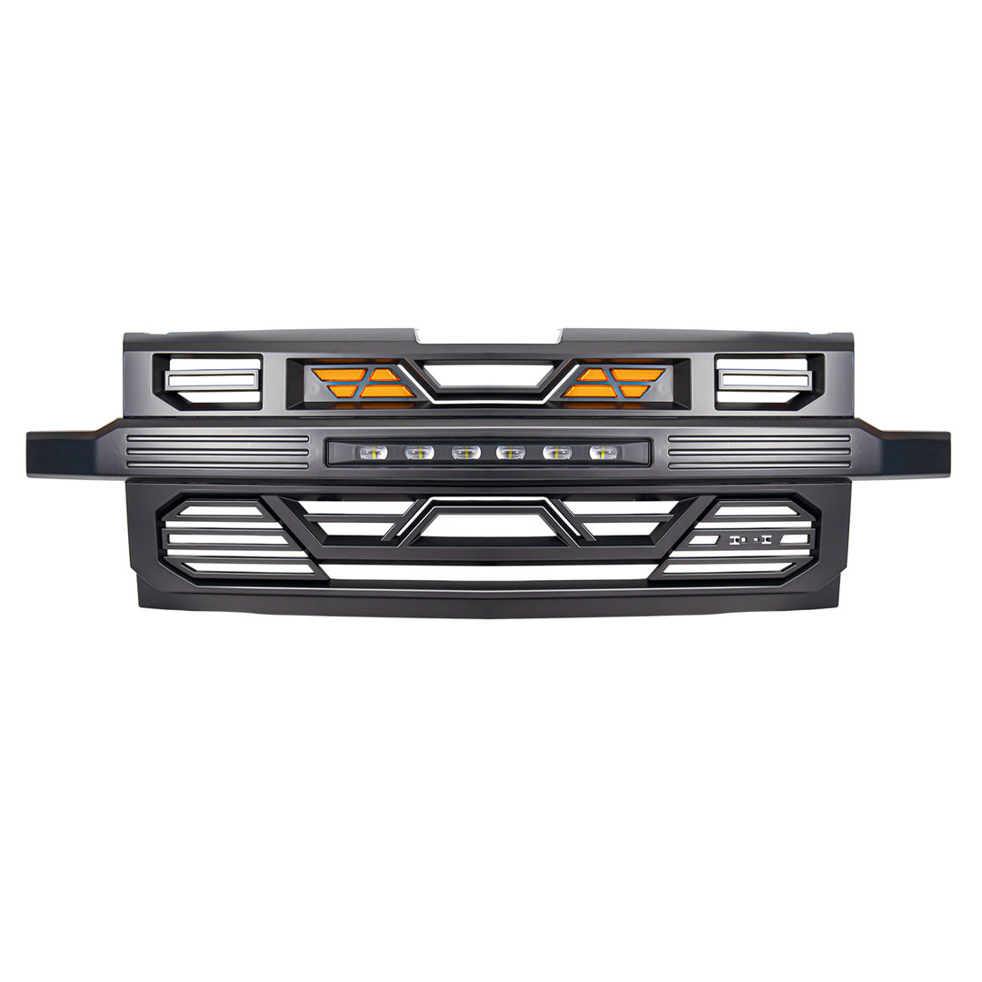AMERICAN MODIFIED Grille w/ Lights, Chevy Silverado 1500, Matte Black (Open Box) - VMInnovations