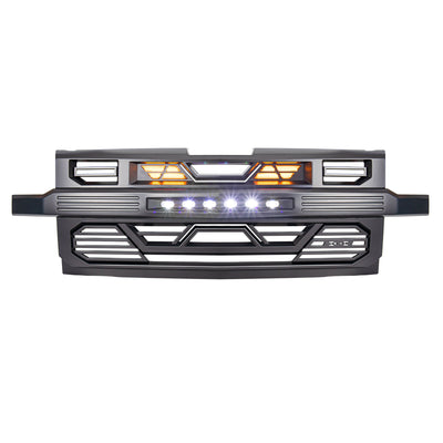 AMERICAN MODIFIED Grille w/ Lights for 19-21 Chevy Silverado 1500, Matte Black - VMInnovations