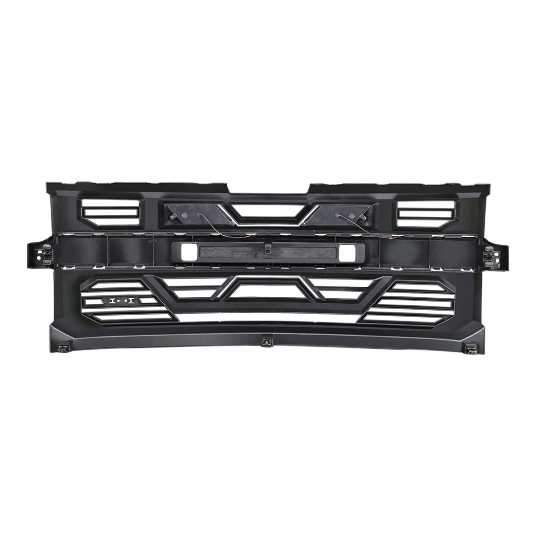 AMERICAN MODIFIED Grille w/Lights for 19-21 Chevy Silverado 1500, Matte Black