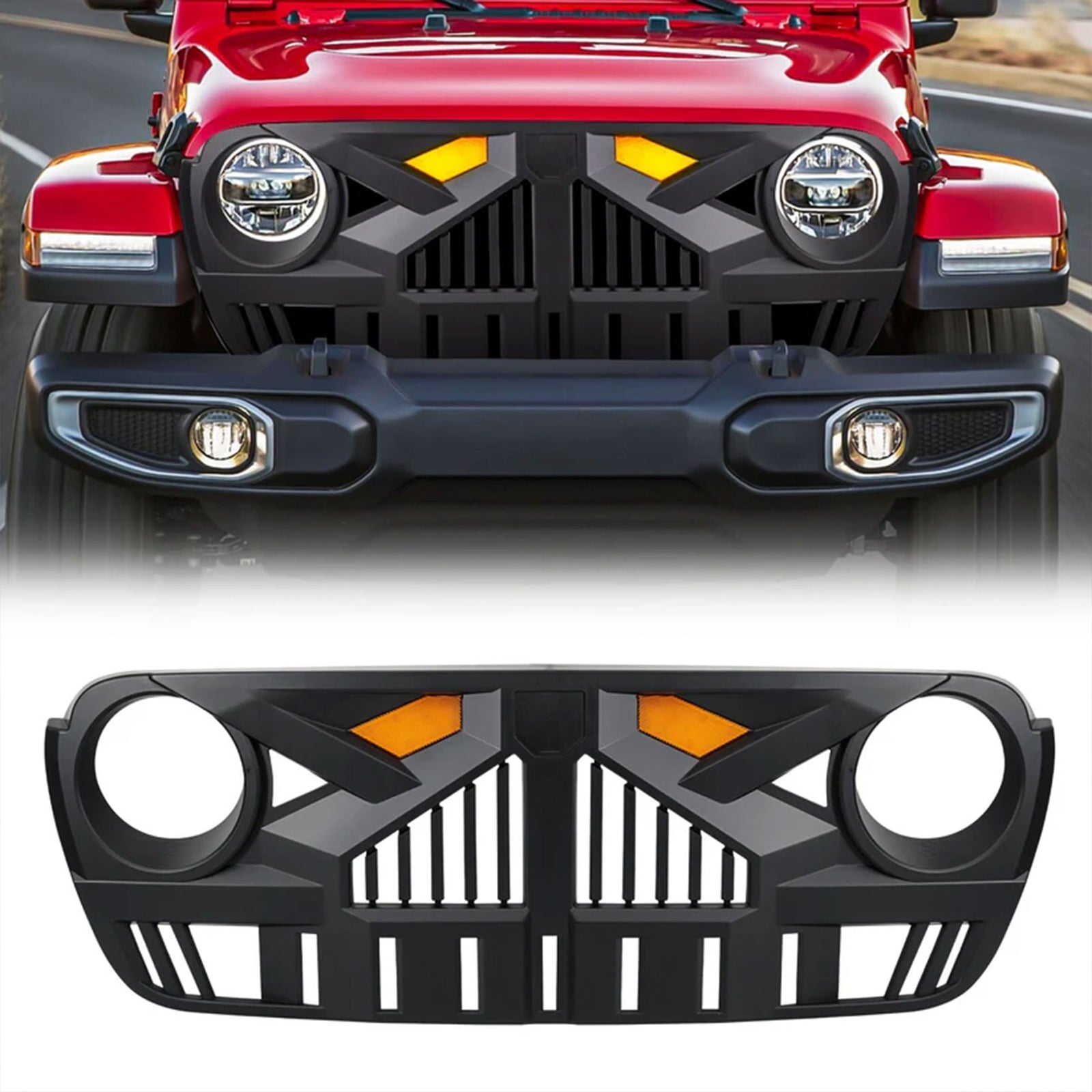 AMERICAN MODIFIED Grille for 2018-2023 Jeep Wrangler JL & Gladiator JT w/Camera - VMInnovations