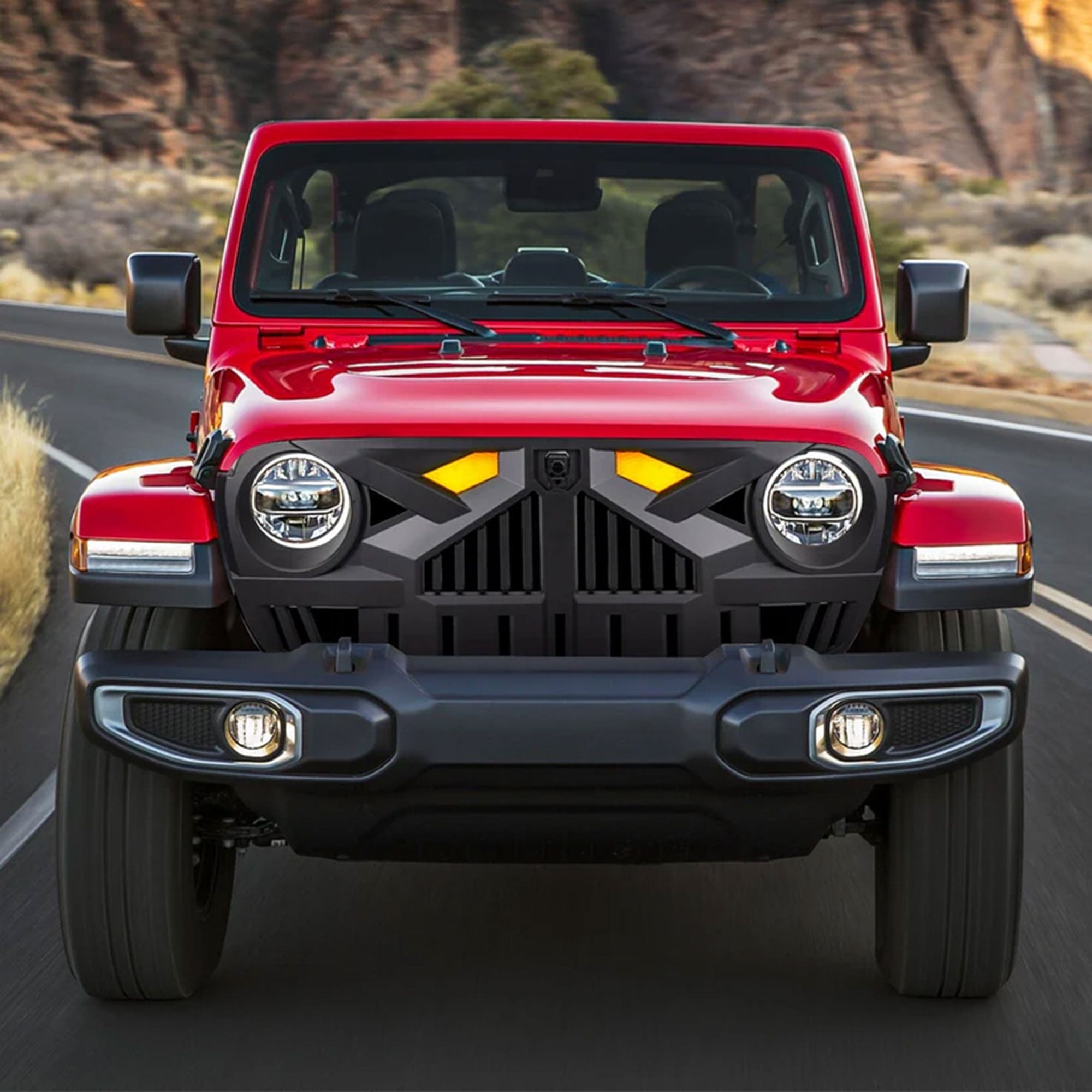 AMERICAN MODIFIED Grille18-23 Jeep Wrangler JL & Gladiator JT w/Camera(Open Box) - VMInnovations