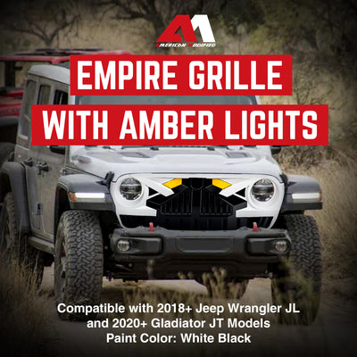 AMERICAN MODIFIED Grille for 2018+ Jeep Wrangler JL, 2020+ Gladiator JT w/Camera - VMInnovations