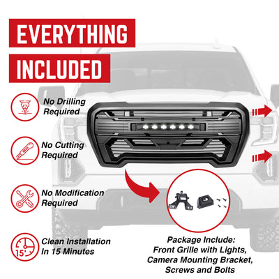AMERICAN MODIFIED Grille w/Lights for '19-'21 GMC Sierra 1500, SLE, & SLT (Used) - VMInnovations